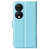 EIDERWOOD Honor X7b / 90 Smart Konstläder Flip Fodral m. Korthållare & Ställfunktion - Blå