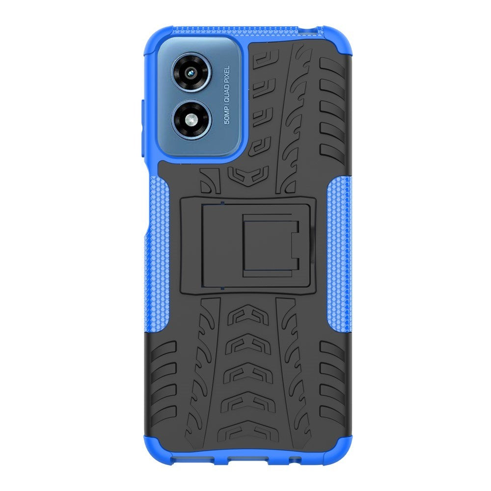 EIDERWOOD Motorola Moto G Play (2024) Hybrid Tough Case m. Stativfunktion - Svart / Blå