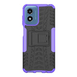 EIDERWOOD Motorola Moto G Play (2024) Hybrid Tough Case m. Stativfunktion - Svart / Lila