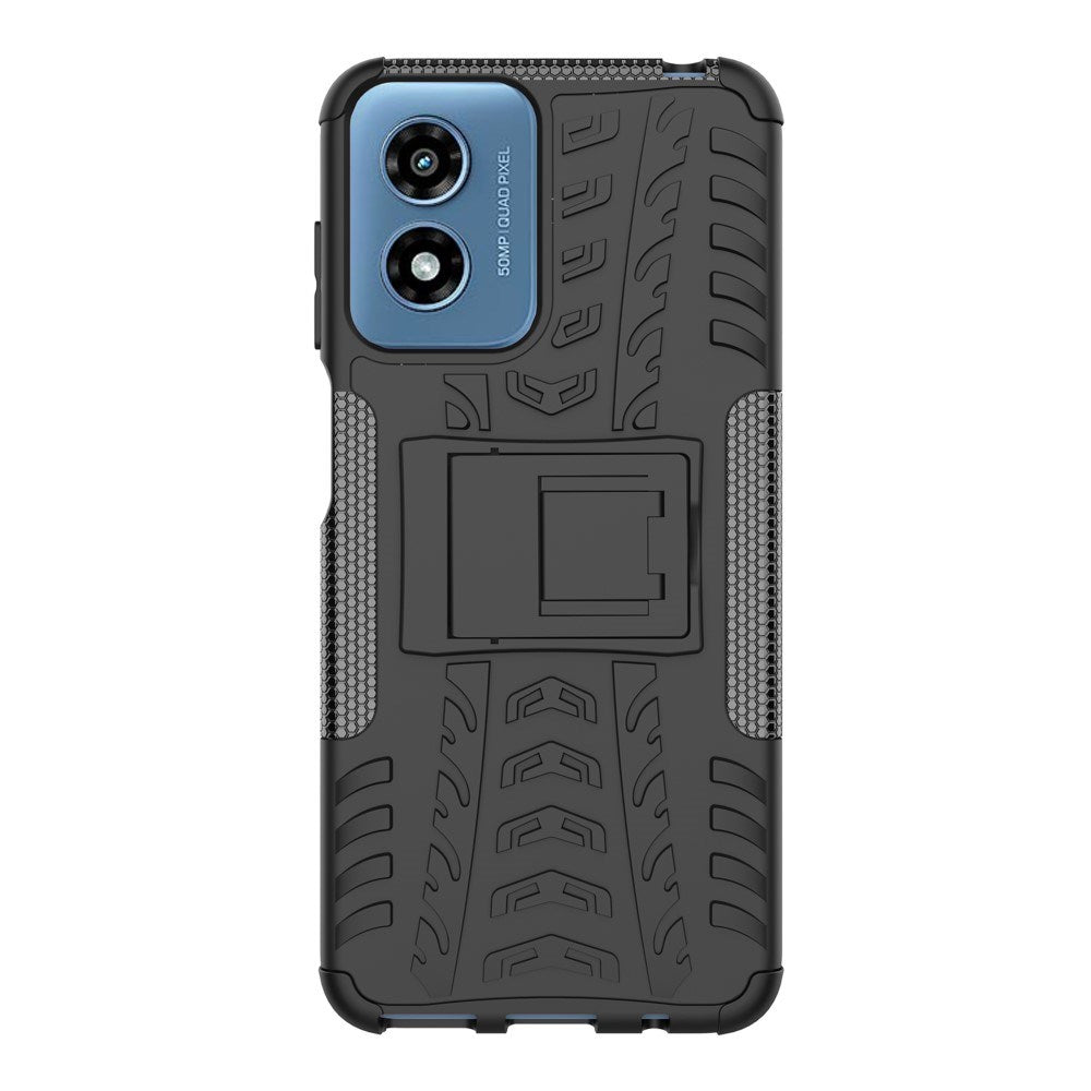 EIDERWOOD Motorola Moto G Play (2024) Hybrid Tough Case m. Stativfunktion - Svart