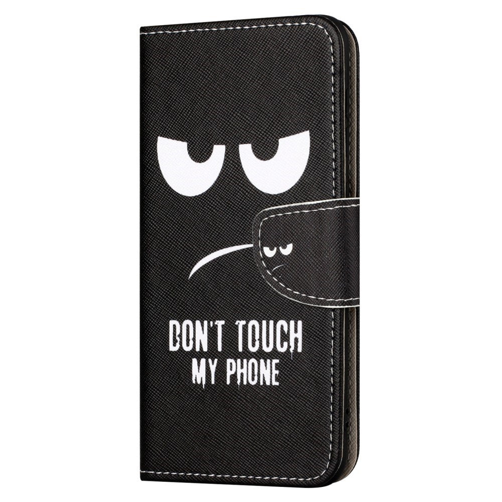 EIDERWOOD Motorola Moto G24 Power Konstläder Plånboksfodral m. Tryck - "Don't Touch My Phone"