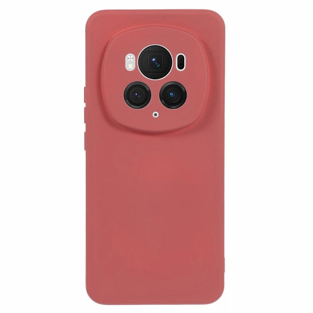 EIDERWOOD Honor Magic6 Pro 5G Fodral – Flexibelt Plast-fodral med Fiberfoder och Precisa Kamerautskärningar - Mörkröd