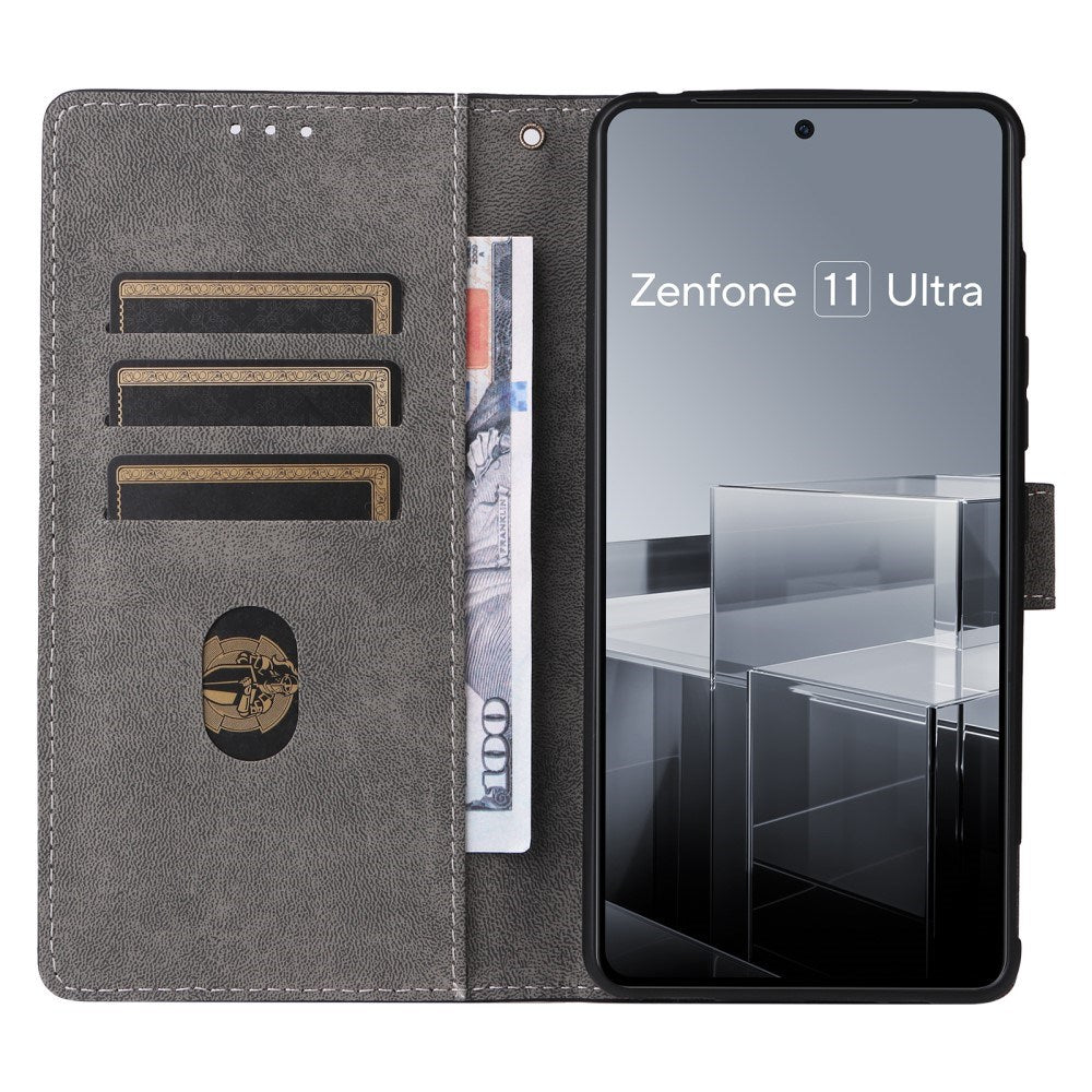 EIDERWOOD Asus Zenfone 11 Ultra Läder Fodral med Plånbok och Rem - Grön