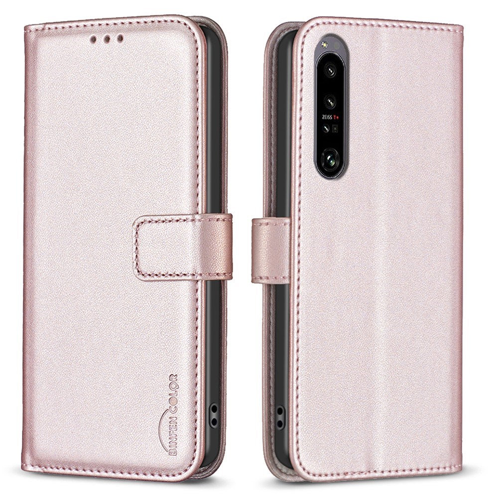 EIDERWOOD Sony Xperia 1 VI Konstläder Plånboksfodral med Ståfunktion & Korthållare - Rose Gold