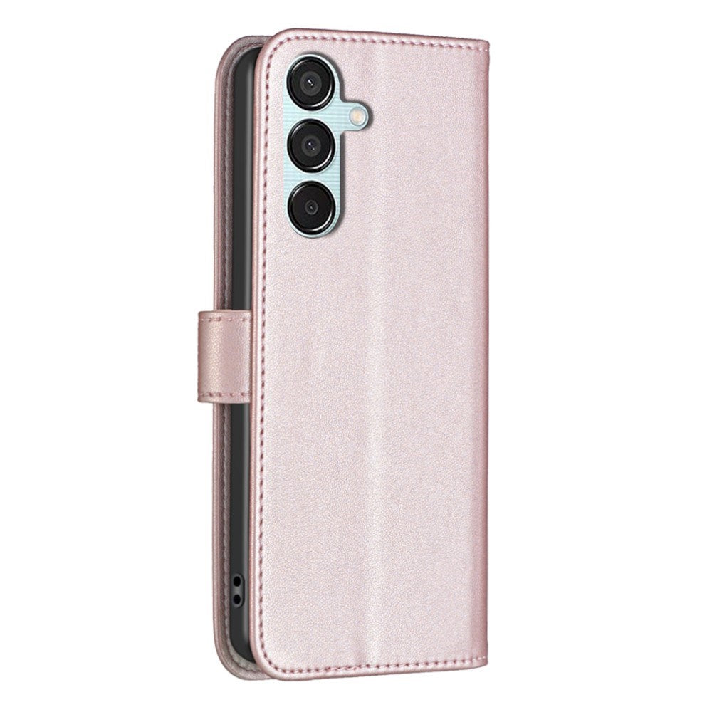 EIDERWOOD Samsung Galaxy M15 (5G) Konstläder Plånboksfodral med Ståfunktion & Korthållare - Rose Gold