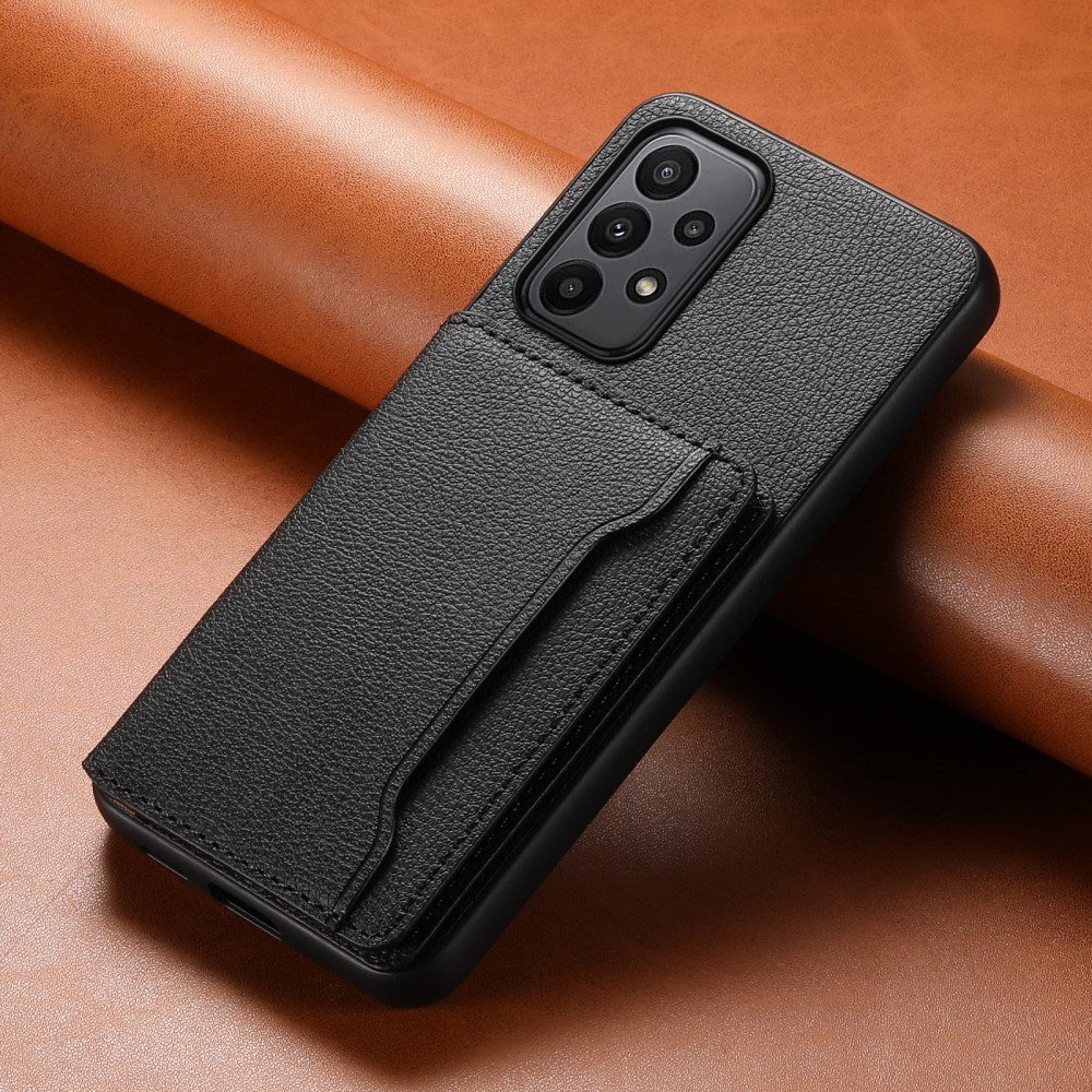 EIDERWOOD Samsung Galaxy A23 / A23 (5G) Hybrid Konstläder Skal med Korthållare - Svart