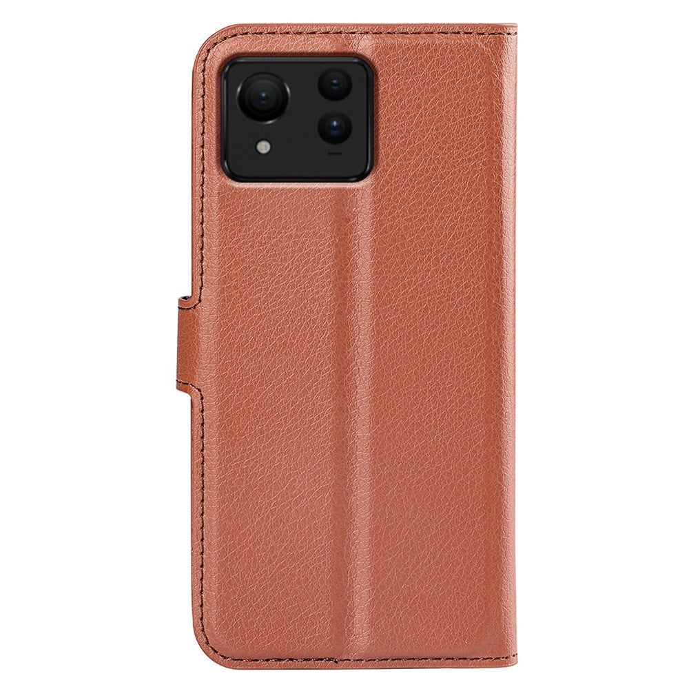 EIDERWOOD Asus Zenfone 11 Ultra Plånboksfodral Litchi-textur med Stativfunktion - Brun