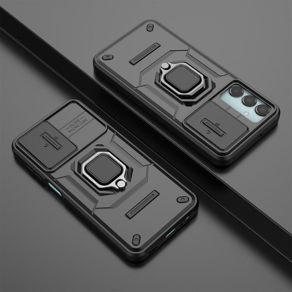 EIDERWOOD Samsung Galaxy M15 (5G) Tåligt Skal med Magnetisk Stativfunktion & Camslider - Svart