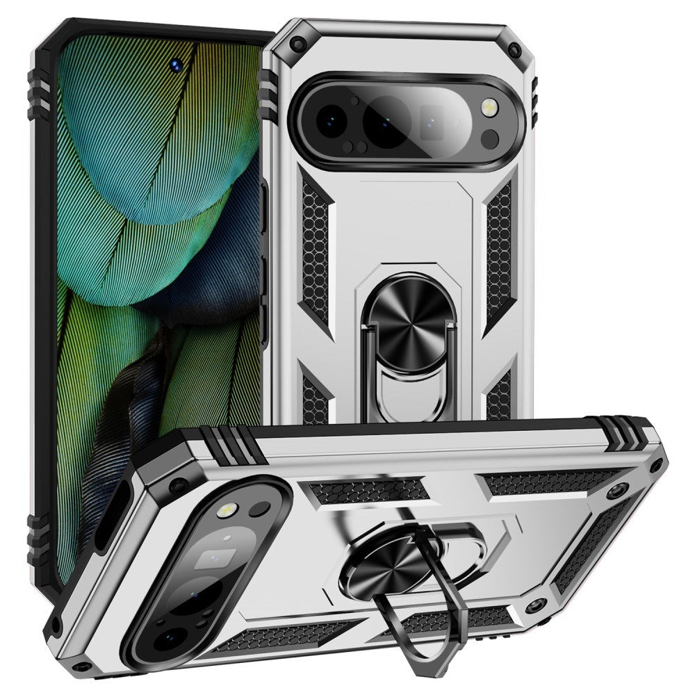 EIDERWOOD Google Pixel 9 / 9 Pro Tough Case m. Magnetisk Stativfunktion - Silver