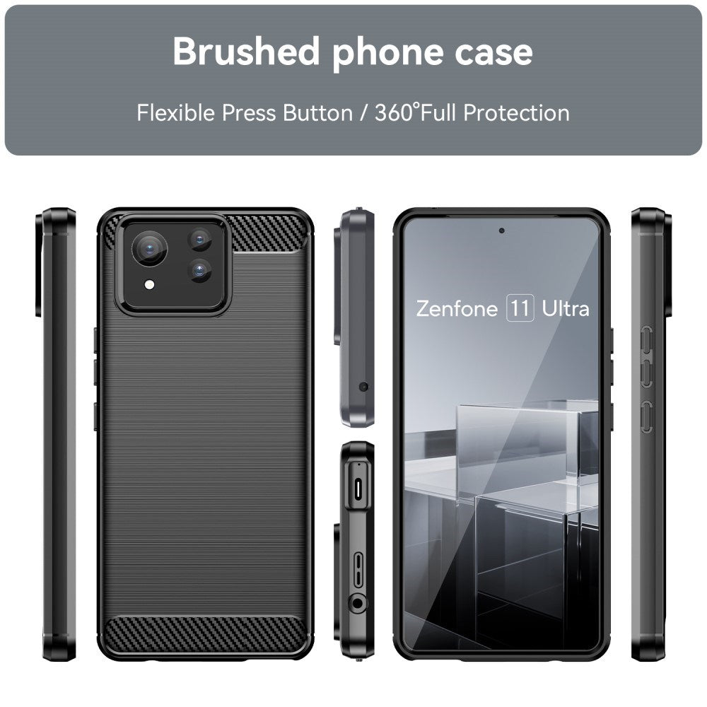 EIDERWOOD Asus Zenfone 11 Ultra Brushed Carbon Fiber Skal - Svart