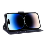 EIDERWOOD iPhone 14 Pro Max Konstläder Flip Fodral m. Rem - Blå