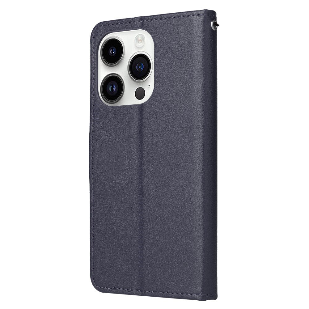 EIDERWOOD iPhone 14 Pro Max Konstläder Flip Fodral m. Rem - Blå