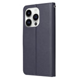 EIDERWOOD iPhone 14 Pro Max Konstläder Flip Fodral m. Rem - Blå