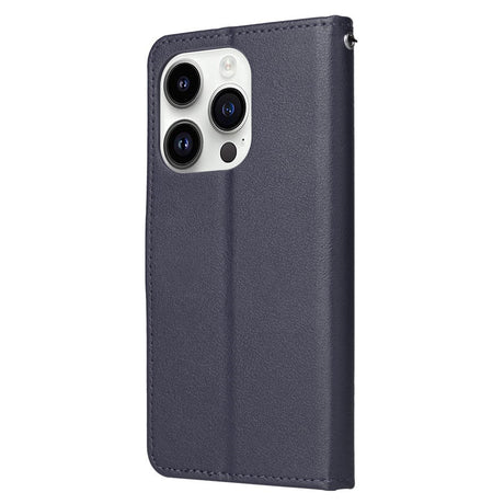 EIDERWOOD iPhone 14 Pro Max Konstläder Flip Fodral m. Rem - Blå