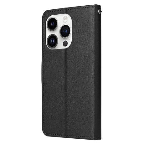 EIDERWOOD iPhone 14 Pro Max Konstläder Flip Fodral m. Rem - Svart