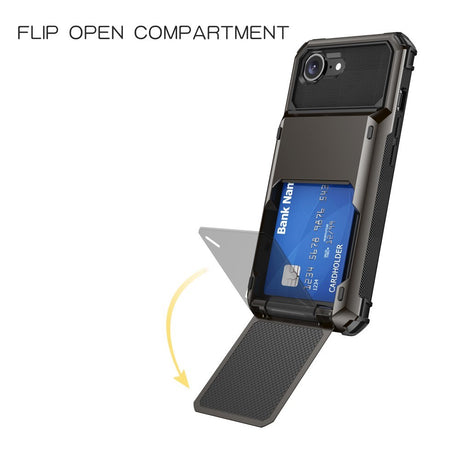 EIDERWOOD iPhone 16e Hantverkare Skal med Korthållare - Röd