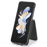 EIDERWOOD Samsung Galaxy Z Flip7 FE / Flip6 Konstläder Flip Fodral m. Korthållare & Ställfunktion - Svart