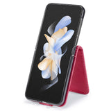 EIDERWOOD Samsung Galaxy Z Flip7 FE / Flip6 Konstläder Flip Fodral m. Korthållare & Ställfunktion - Rosa