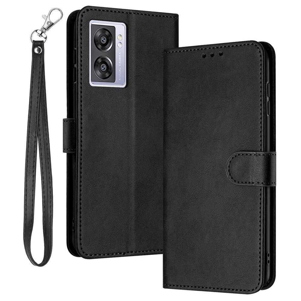 OPPO A77 (5G) / A57 / A57s EIDERWOOD Konstläder Fodral m. Rem - Svart