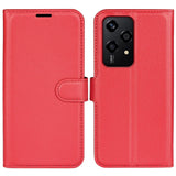 EIDERWOOD Honor 200 Lite Konstläder Flip Fodral m. Korthållare & Ställfunktion - Röd