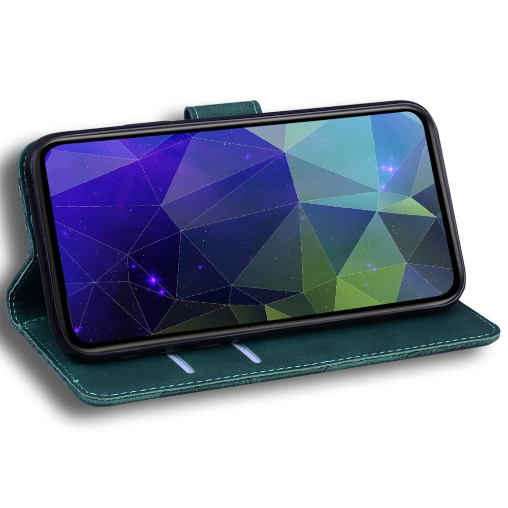 EIDERWOOD iPhone 16e Konstläder Fodral med Plånbok Stativfunktion - Mörkgrön