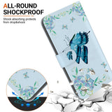EIDERWOOD iPhone 17e / 16e Konstläder Plånboksfodral med Rem - Blå Fjäril