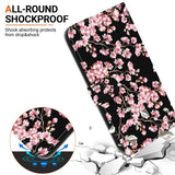 EIDERWOOD iPhone 17e / 16e Konstläder Plånboksfodral med Rem - Svart med Blommor