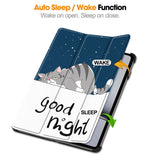 EIDERWOOD OnePlus Pad 2 Tri-Fold Tri-Fold Konstläder Fodral med Sleep-Wake Funktion - Katt