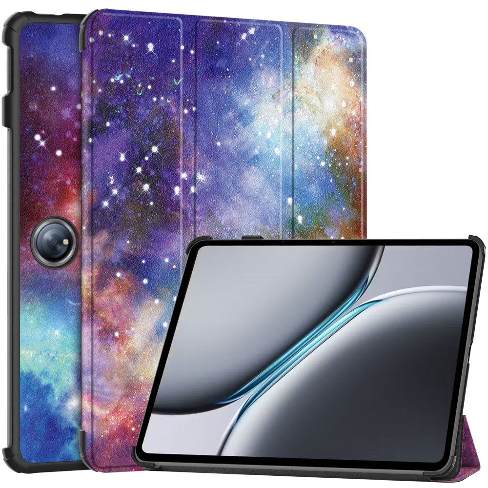 EIDERWOOD OnePlus Pad 2 Tri-Fold Tri-Fold Konstläder Fodral med Sleep-Wake Funktion - Galaxy