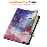 EIDERWOOD OnePlus Pad 2 Tri-Fold Tri-Fold Konstläder Fodral med Sleep-Wake Funktion - Galaxy