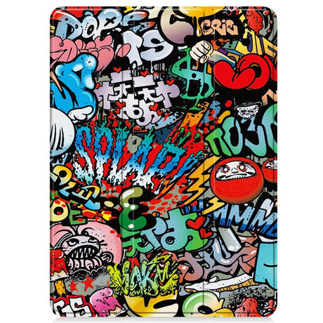 EIDERWOOD OnePlus Pad 2 Tri-Fold Tri-Fold Konstläder Fodral med Sleep-Wake Funktion - Graffiti