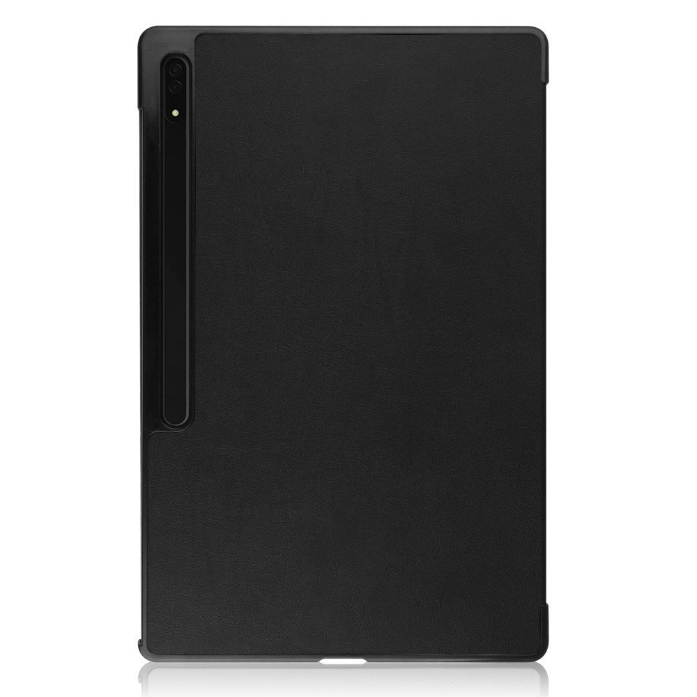 EIDERWOOD Samsung Galaxy Tab S10 Ultra Tri-Fold Konstläder Fodral m. Stativfunktion - Svart