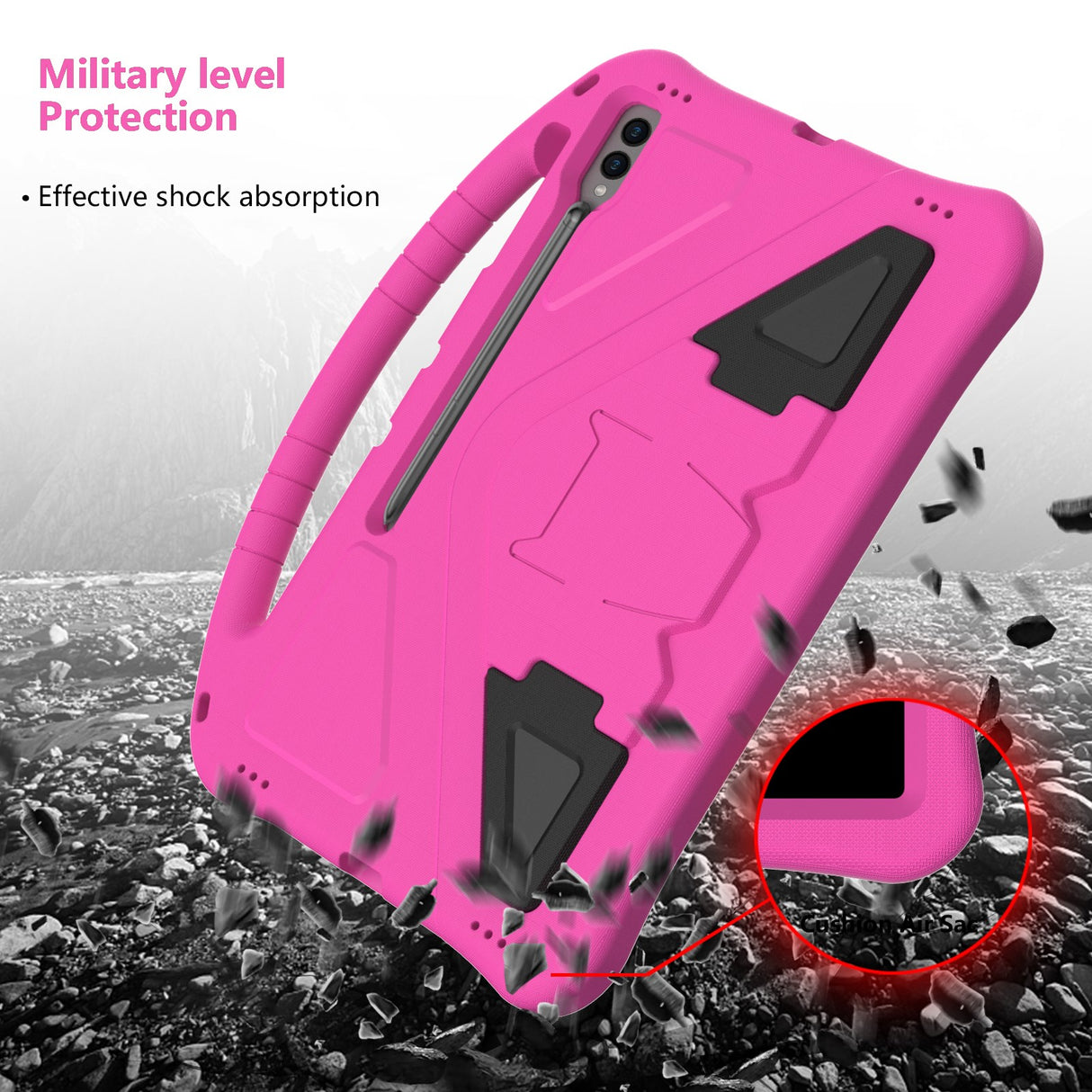 EIDERWOOD Samsung Galaxy Tab S10 Ultra Barnskal med Kickstand - Pink