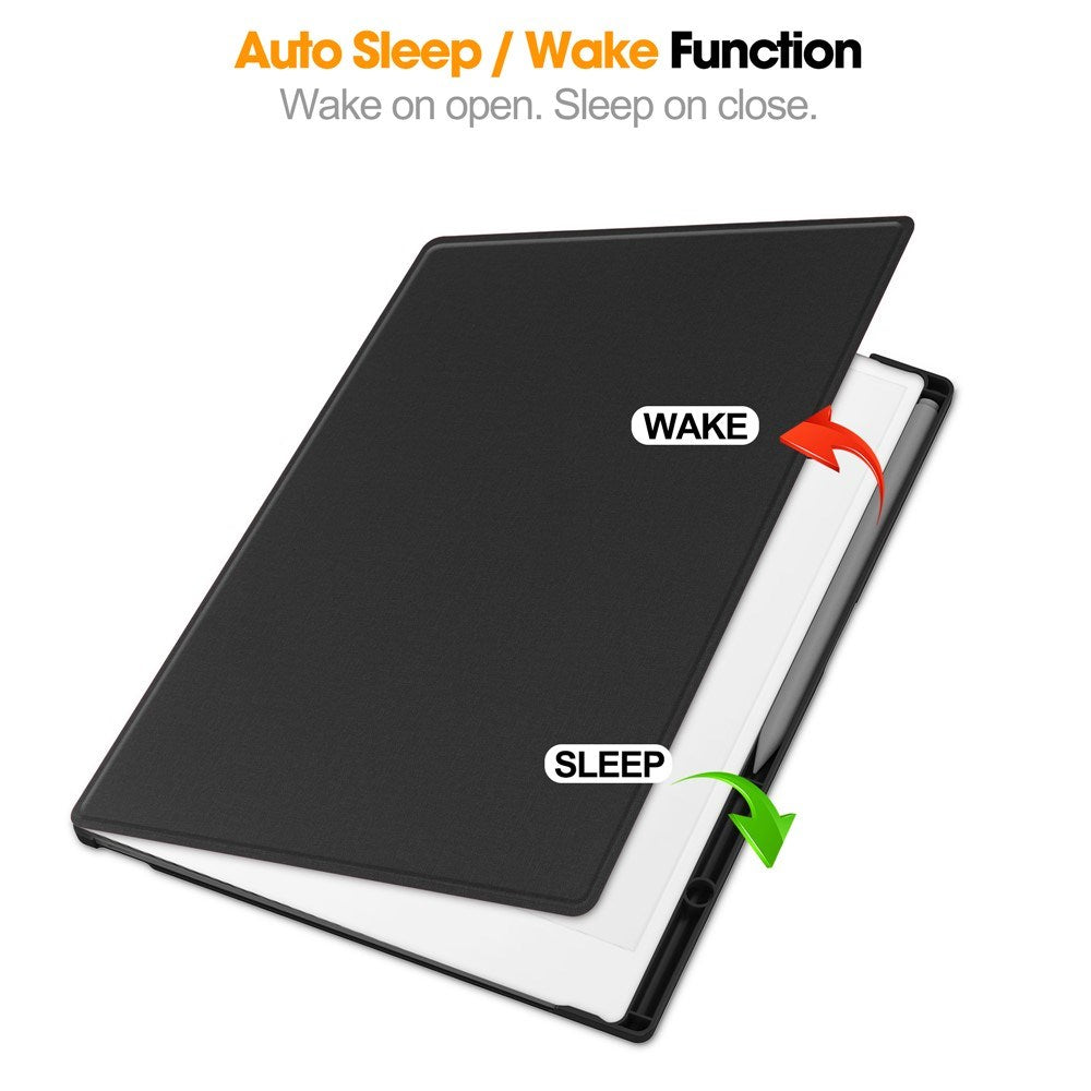 EIDERWOOD ReMarkable Paper Pro Konstläder Plast Fodral m. Penn Hållare - Svart