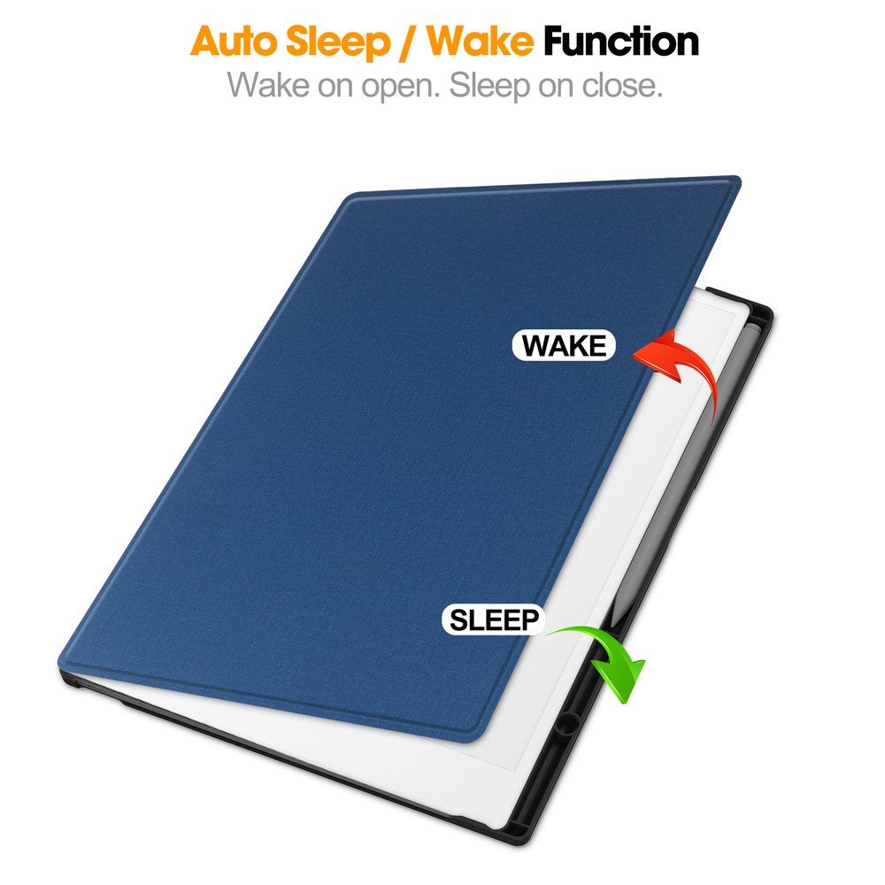 EIDERWOOD ReMarkable Paper Pro Konstläder Plast Fodral m. Penn Hållare - Blå