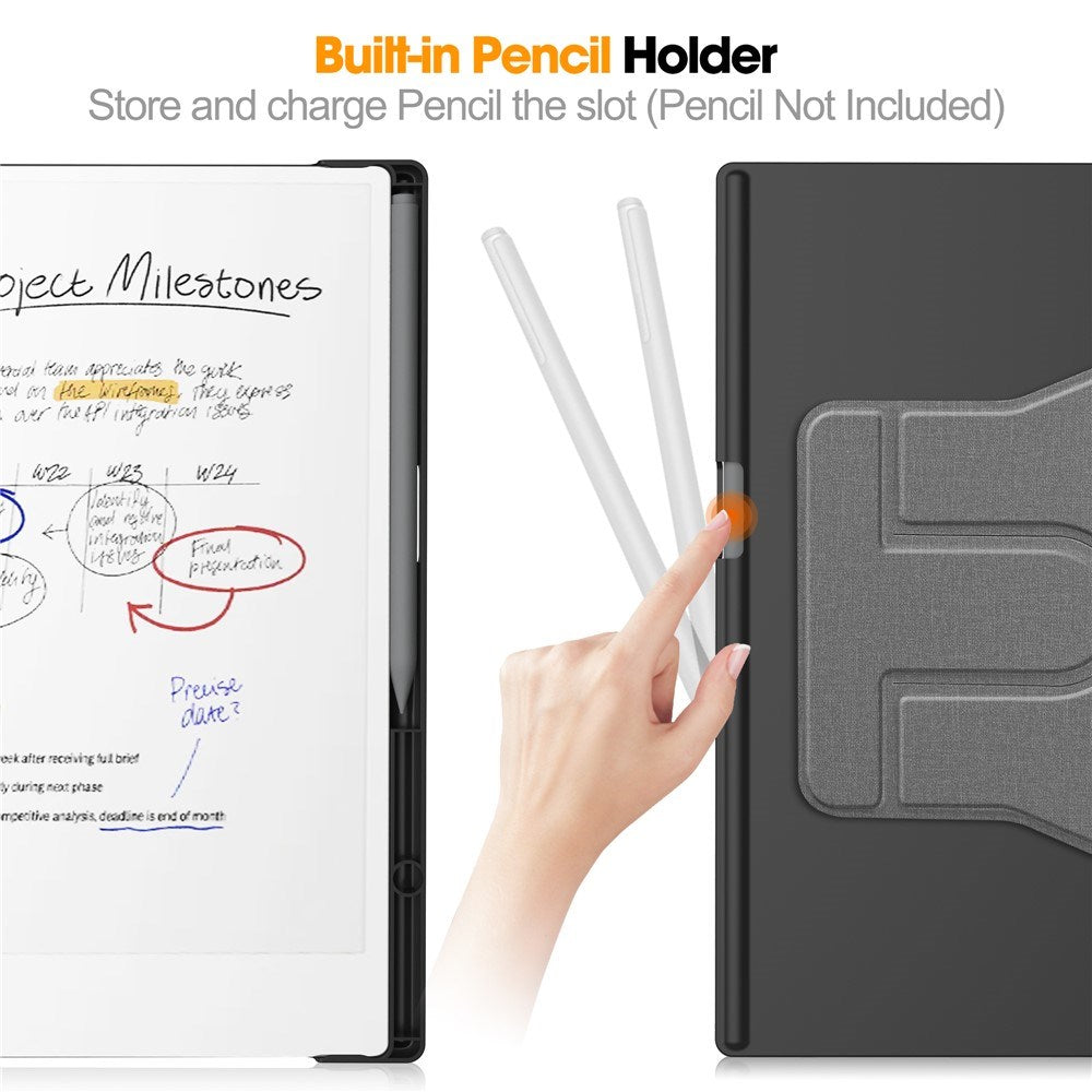 EIDERWOOD ReMarkable Paper Pro Konstläder Plast Fodral m. Penn Hållare - Grå