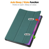 EIDERWOOD Lenovo IdeaTab Pro Konstläder Flip Fodral m. Stativfunktion & Pencil Hållare - Grön