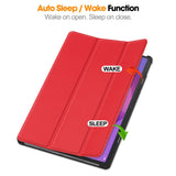 EIDERWOOD Lenovo IdeaTab Pro Konstläder Flip Fodral m. Stativfunktion & Pencil Hållare - Röd