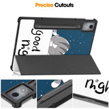 EIDERWOOD Lenovo IdeaTab Pro Tri-Fold Konstläder Flip Fodral m. Mönster - Katt