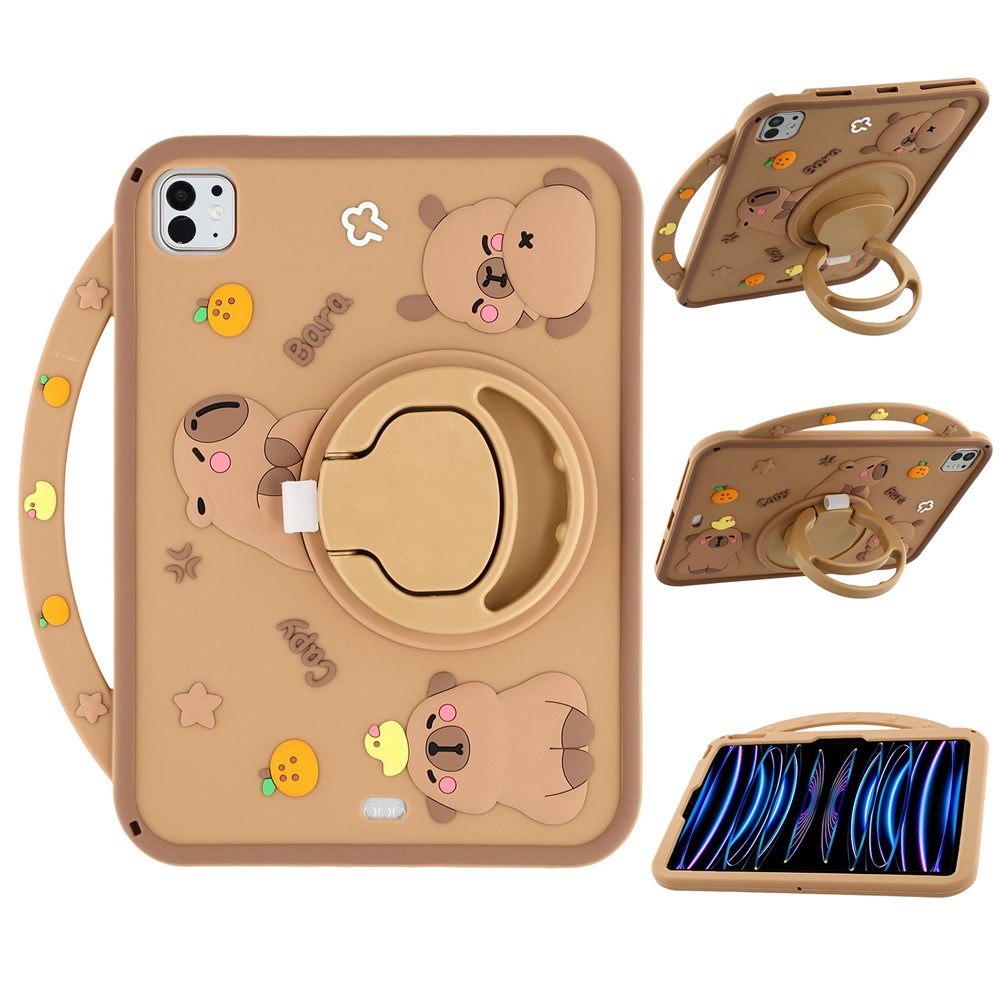 iPad Air 11" (2026 / 2025/ 2024) / Pro 11" (2025 / 2024 / 2022 / 2021 / 2020 / 2018) / Air (2022 / 2020) EIDERWOOD Silikon Skal m. Roterande Kickstand - Capybara