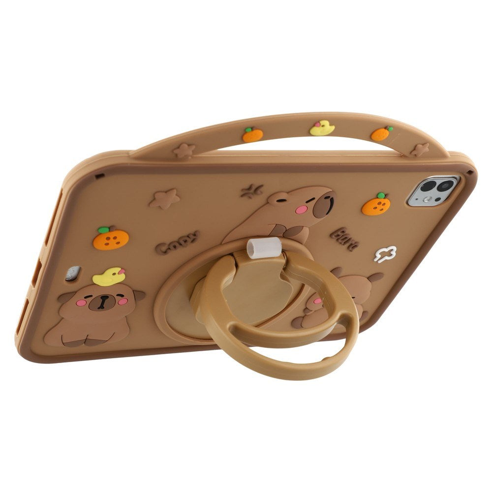 iPad Air 11" (2026 / 2025/ 2024) / Pro 11" (2025 / 2024 / 2022 / 2021 / 2020 / 2018) / Air (2022 / 2020) EIDERWOOD Silikon Skal m. Roterande Kickstand - Capybara