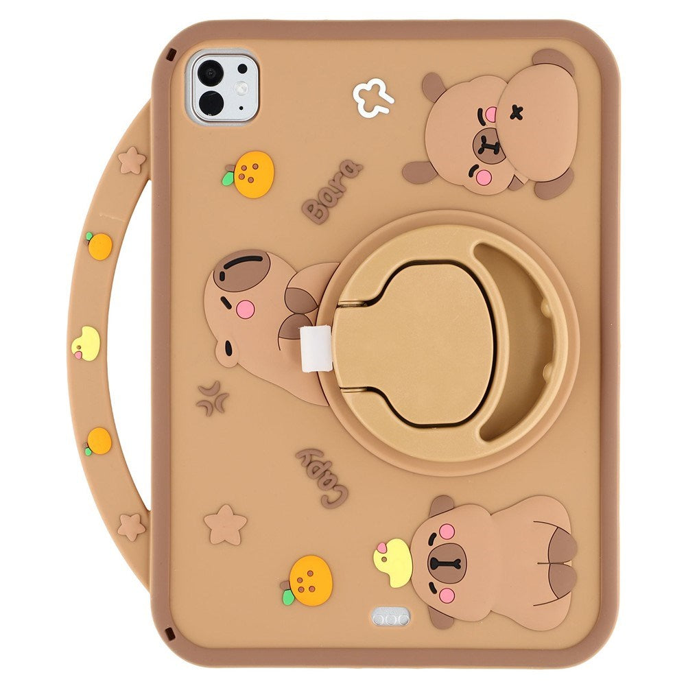 iPad Air 11" (2026 / 2025/ 2024) / Pro 11" (2025 / 2024 / 2022 / 2021 / 2020 / 2018) / Air (2022 / 2020) EIDERWOOD Silikon Skal m. Roterande Kickstand - Capybara