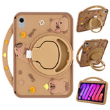 iPad Mini (2024 / 2021) EIDERWOOD Silikon Skal m. Roterande Kickstand - Capybara