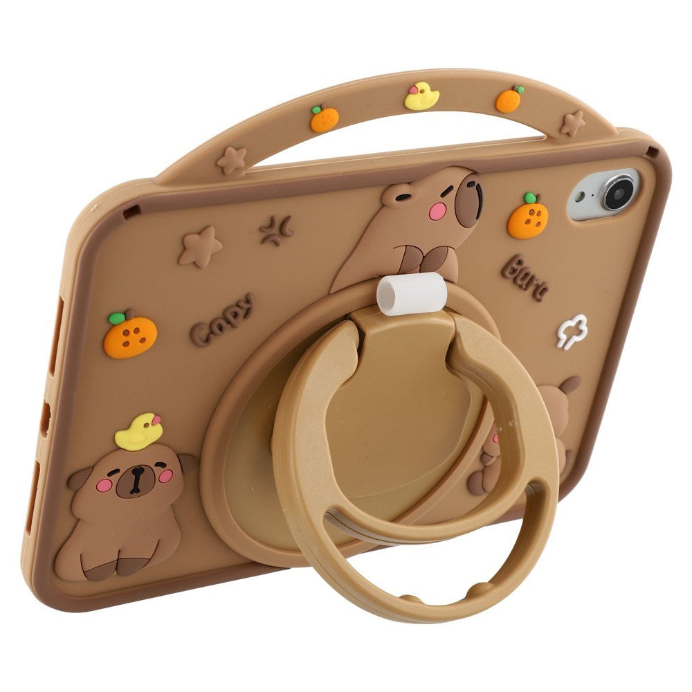 iPad Mini (2024 / 2021) EIDERWOOD Silikon Skal m. Roterande Kickstand - Capybara