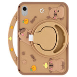 iPad Mini (2024 / 2021) EIDERWOOD Silikon Skal m. Roterande Kickstand - Capybara