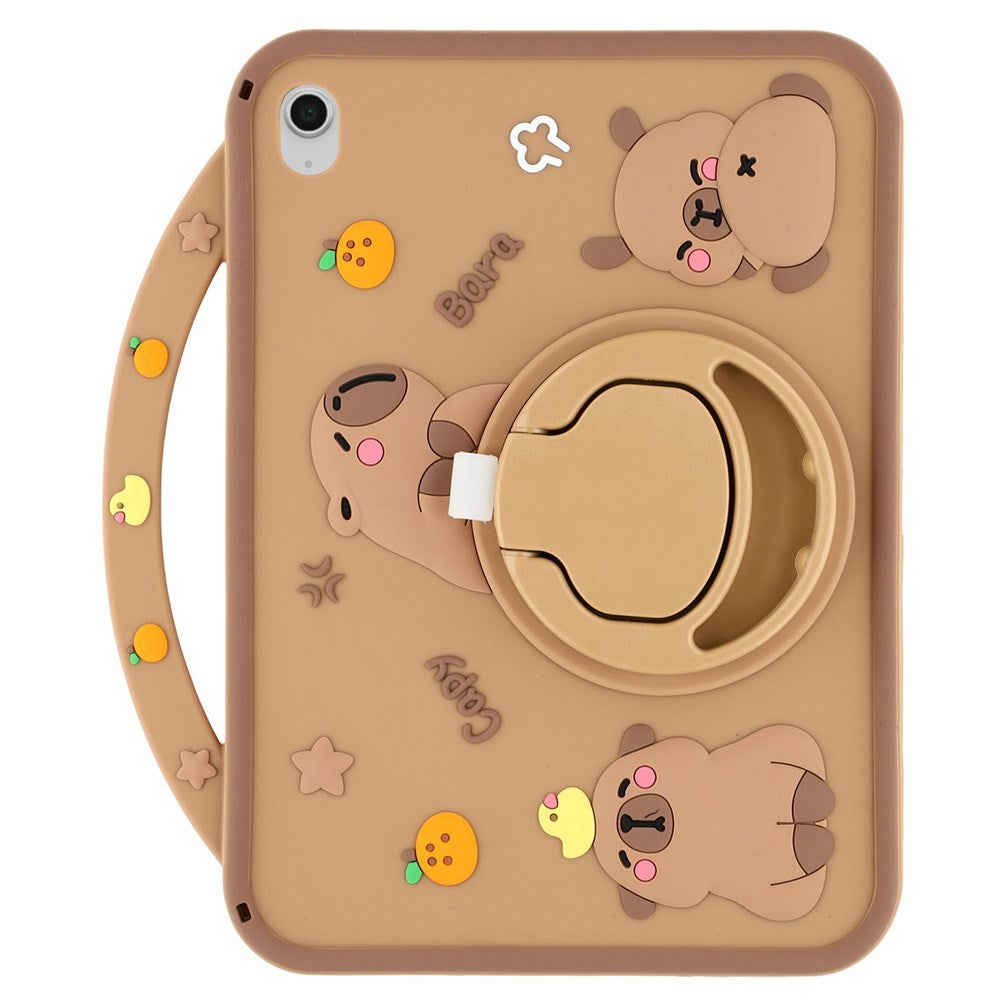 iPad 11" (2025) / 10,9" (2022) EIDERWOOD Silikon Skal m. Roterande Kickstand - Capybara