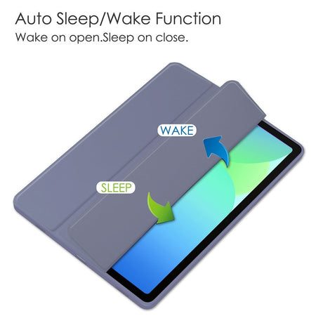 EIDERWOOD Samsung Galaxy Tab S10 Lite / S10 FE / S9 FE Fodral - Stativfunktion & Styluspennhållare - Genomskinlig / Grå Lila
