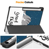 EIDERWOOD Samsung Galaxy Tab S10 FE+ (Plus) Tri-Fold Konstläder Flip Fodral m. Mönster - Katt