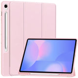 EIDERWOOD Samsung Galaxy Tab S10 FE+ (Plus) Tri-Fold Konstläder Fodral med Stylus Pen Hållare - Rosa