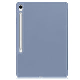EIDERWOOD Samsung Galaxy Tab S10 FE+ (Plus) Tri-Fold Konstläder Fodral med Stylus Pen Hållare - Lavendel